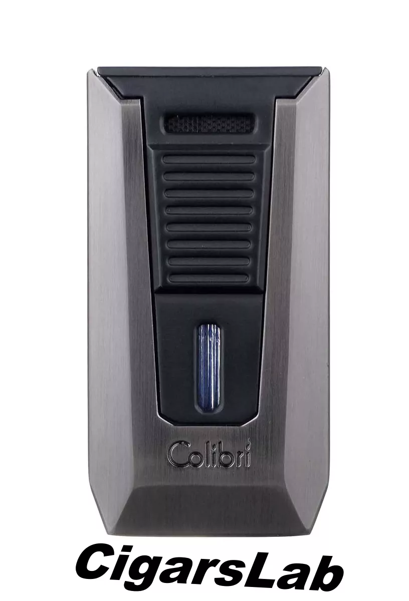 Зажигалка сигарная Colibri Slide (двойное пламя), черная-оружейная сталь
