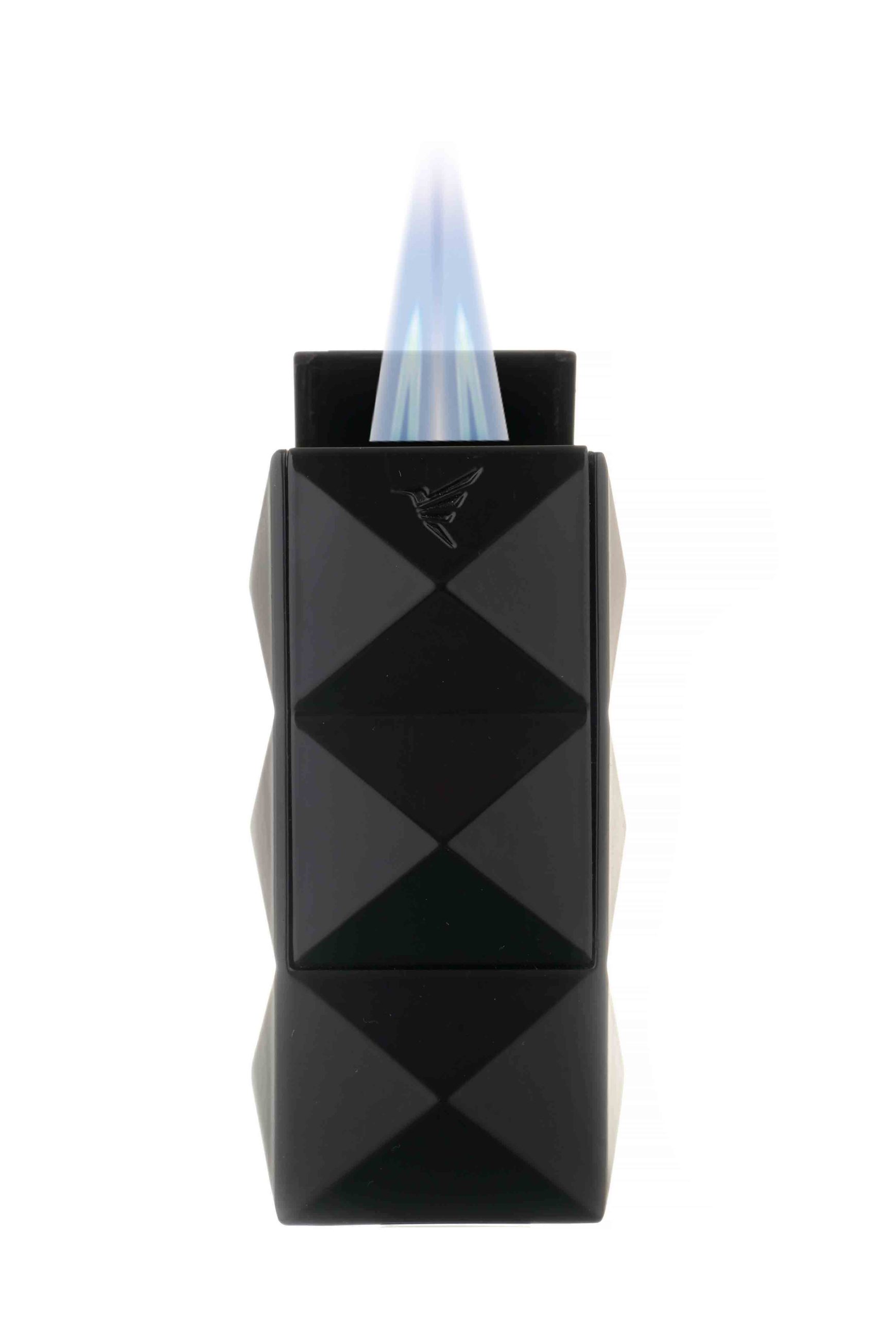 Зажигалка сигарная Colibri Quasar, двойное турбопламя, черный лак preview